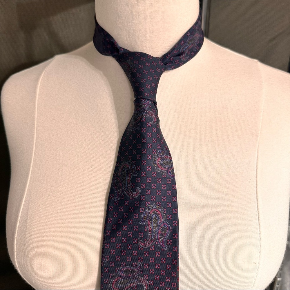 DAKS Vintage Silk Tie Men's Paisley Necktie Handmade Necktie Office Classic